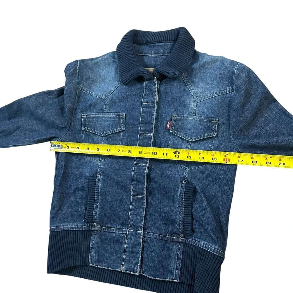 Vintage Levi's Jacket Girls Misses S Blue Denim Trucker Snap‎ Up Y2K